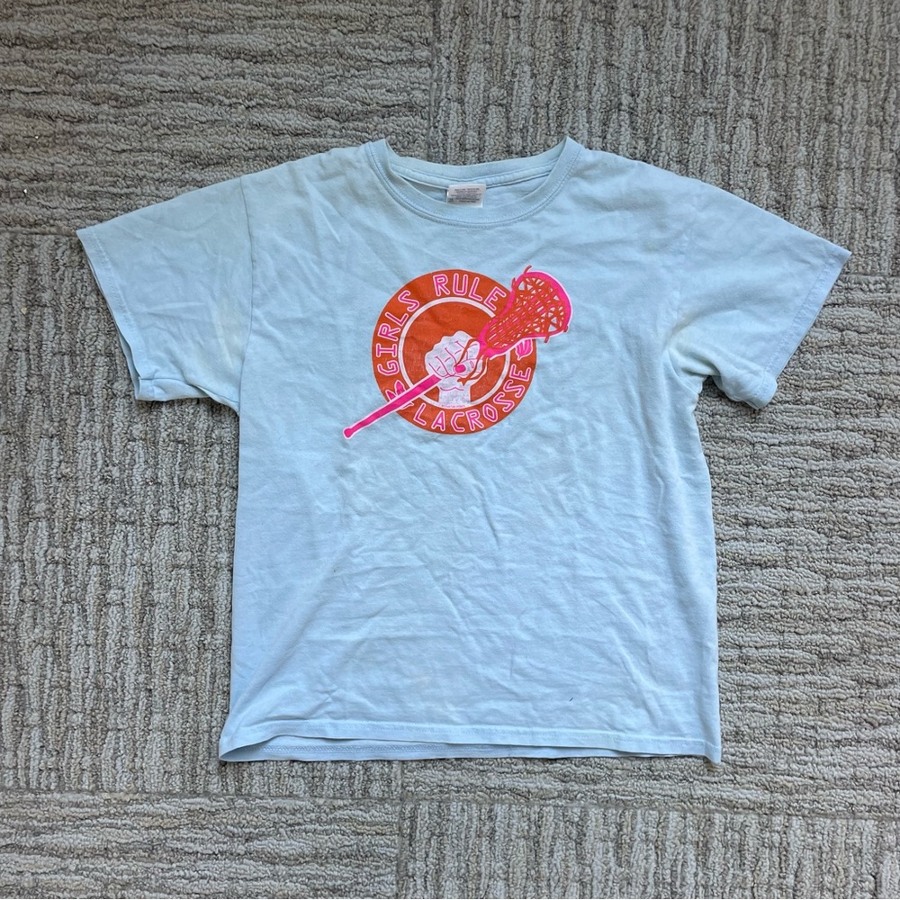 Gildan Light Blue Kids T-Shirt with Lacrosse Design
